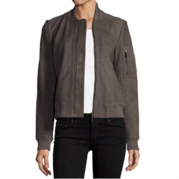 bagatelle Jackets & Blazers - Bagatelle Heritage Dark Gray Suede Bomber Jacket - Size Small
